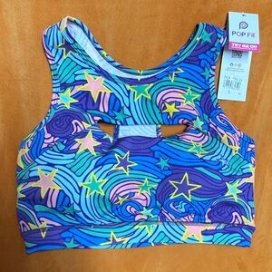 POPFIT Multicolor Wave and Star Sports Bra